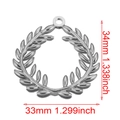 Pendentif couronne d'olivier en acier inoxydable argenté avec mesures de 34mm par 33mm - Argent-Couronne