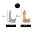 Letter L charms in gold and steel finish with natural bark texture for DIY jewelry making - Letter L