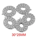 Cinq pendentifs ronds tissés en acier inoxydable argenté pour bijoux DIY 30x25mm - Couleur Acier-Tissé