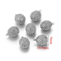 3D silver stainless steel durian-shaped pendant charms with 13.5mm by 9mm dimensions - Small / Steel