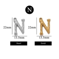 Textured stainless steel capital letter N pendant set in gold and silver finishes - Letter N