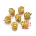 Golden 3D durian shaped stainless steel charm pendants for DIY jewelry making - Small / Gold