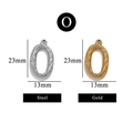 Vertical striped letter O pendant in gold and silver finish for DIY jewelry crafting - Letter O