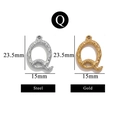 Polished stainless steel letter Q pendant in gold and silver finish for DIY jewelry - Letter Q