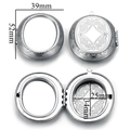 Vintage oval stainless steel locket pendant with floral engraving and inner photo space - Large Vintage Pattern Style (27-B11)
