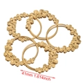 Lot de quatre ronds de serviette dorés avec motif de feuilles pour table élégante - Or-Couronne Ronde