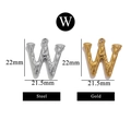 Textured stainless steel letter W pendant in silver and gold finish for DIY jewelry - Letter W