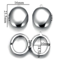 Oval stainless steel locket pendant with vintage floral embossing and size measurements - Mini Small Oval Style (27-B46)