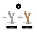 Letter Y stainless steel pendants with wood grain texture in gold and steel finish - Letter Y