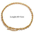 Gold stainless steel chain necklace featuring vibrant multi-colored enamel links - Necklace