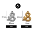 Polished steel and gold ampersand charm pendants for DIY jewelry making in two metal finishes - Ampersand
