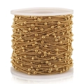 DIY jewelry making accessory: high-polished golden stainless steel bead chain on white spool - Length Per Unit (Gold) / Gold