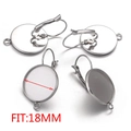 Boucles d'oreilles dormeuses en acier inox avec plateau rond de 18mm pour cabochon - 18mm