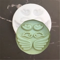 Stampo rotondo in silicone bianco per fondant con ali d'angelo e nuvole in rilievo - Stampo per Ali N. 3