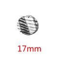 17mm silver round wavy texture stainless steel pendant charm for DIY earring making - Steel Color - Round
