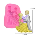 Moule en silicone couple romantique dansant pour fondant, chocolat et artisanat en résine - Rose Classique