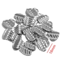 18mm zilveren hartvormige hanger van roestvrij staal met golftextuur voor DIY-sieraden - Staal Kleur - Hart