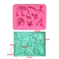 Pink silicone animal molds for 3D elephant lion fondant and cake decoration crafts - Animal Mold / Green