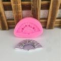 Roze siliconen bakvorm voor vouwwaaiers met paars handgemaakt resultaat voor DIY taarten - 6*4*1CM / Roze