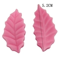 Detailaufnahme der 5,2 cm blattförmigen rosa Silikon-Fondantform mit realistischen Blattadern - Blattform (Nr. 2)
