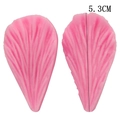 Detail view of pink silicone flower petal mold with realistic vein textures, 5.3cm height - Petal Style (No. 3)