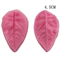 Detail of pink leaf silicone mold set showing double-sided vein textures for fondant cake - Leaf Style (No. 4)