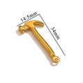 Golden stainless steel hammer pendant charm for DIY jewelry making 34mm x 14.5mm size - Slender Hammer / Gold