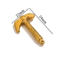 Golden hoe-shaped stainless steel tool pendant with anti-slip texture 22x24mm - Textured Hammer / Gold