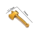 Polished gold stainless steel axe pendant charm measuring 34mm by 13.5mm for DIY jewelry - Small Axe / Gold