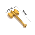 Gold stainless steel double-headed axe pendant for necklaces, 34mm x 14mm size - Double-Headed Axe / Gold