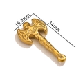 Golden double-headed axe pendant with Celtic knot patterns and 34mm height dimension - Textured Double-headed Axe / Gold
