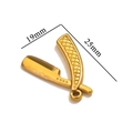 Golden stainless steel folding razor pendant charm for DIY necklaces and earrings 25mm - Spatula / Gold