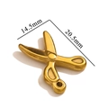 Gold plated stainless steel scissors pendant accessory for DIY jewelry making - Scissors / Gold