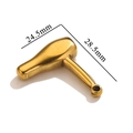 Golden polished stainless steel hair dryer pendant for DIY jewelry making 24.5mm size - Hair Dryer / Gold