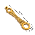 Golden stainless steel wrench tool pendant 54x12mm for DIY necklaces and crafts - Wrench / Gold