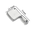 Silver stainless steel cleaver pendant charm for DIY jewelry making 31mm x 15.5mm - Small Kitchen Knife / Steel