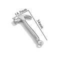 Polished stainless steel hammer-shaped pendant charm for DIY jewelry necklaces - Slender Hammer / Steel
