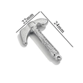 Silver stainless steel pickaxe charm for DIY jewelry, measuring 22mm x 24mm - Textured Hammer / Steel