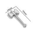 Polished stainless steel double-headed axe pendant for DIY jewelry, 34mm x 14mm size - Double-Headed Axe / Steel