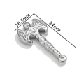 Silver stainless steel axe pendant with Celtic knot engraving for DIY jewelry - Textured Double-headed Axe / Steel
