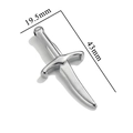 Polished stainless steel dagger charm pendant for DIY jewelry, size 43mm by 19.5mm - Dagger / Steel