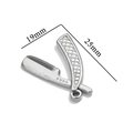 Silver stainless steel razor-shaped pendant charm with anti-slip texture 25mm size - Spatula / Steel