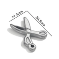 Polished stainless steel scissors pendant charm for jewelry making DIY necklaces - Scissors / Steel