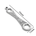 Stainless steel wrench tool pendant with number engraving and size markers for DIY jewelry - Wrench / Steel