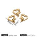 Dettaglio del moschettone a cuore dorato in acciaio inossidabile 26x21.5mm per DIY - Oro