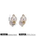Colgante de perla sintética de 10mm en acero inoxidable con base dorada para joyas DIY - 6mm / Colgante de Perla Artificial Dorado (Z3706)