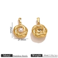 Goldener Edelstahl-Sonnenanhänger mit weißer Perle und spiralförmiger Textur - Spirale (Z3634)