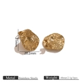 Irregular oval stainless steel gold stud earrings with hammered texture finish for DIY - Textured Twisted Round Stud Earrings