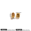 Perline ovali dorate in acciaio inossidabile con strass color ambra per gioielleria - 10mm x 6,5mm / Perlina Ovale Oro con Strass - Marrone