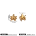 18K gold plated stainless steel spider pendant charm for DIY jewelry making - Gold Spider Small Pendant